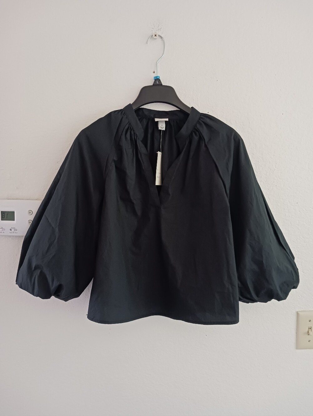 A New Day Balloon Sleeve Poplin Cotton Top